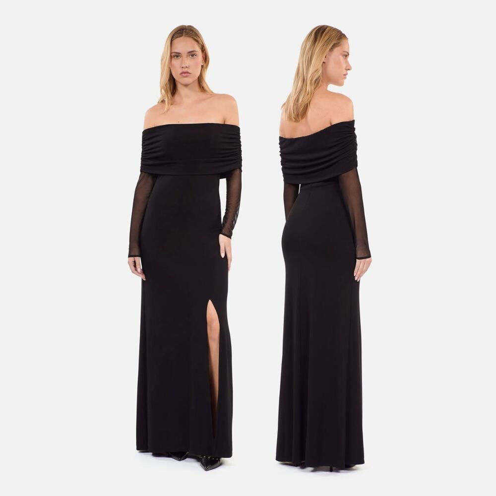 The Kooples Jersey Maxi Dress Off Shoulder Formal Party Evening Statement M
